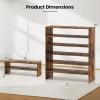 imageGiantex 3in1 Vertical Shoe Rack 6Tier Free Standing Shoe Storage Organizer wStackable Design for 18 Pairs 31 Inch Wide Wood Shoe Shelf for Closet Entryway Living Room Office WhiteBrown
