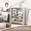 imageGiantex 3in1 Vertical Shoe Rack 6Tier Free Standing Shoe Storage Organizer wStackable Design for 18 Pairs 31 Inch Wide Wood Shoe Shelf for Closet Entryway Living Room Office WhiteWhite