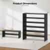 imageGiantex 3in1 Vertical Shoe Rack 6Tier Free Standing Shoe Storage Organizer wStackable Design for 18 Pairs 31 Inch Wide Wood Shoe Shelf for Closet Entryway Living Room Office WhiteBlack