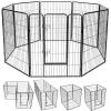 imageGiantex 40quot 168 Panel Pet Playpen with Door Foldable Dog Exercise Pen Portable FreeStanding Cat Fence for Outdoor ampamp Outdoor Metal Dog Puppy Cat Exercise Fence Barrier Kennel 8 Panels 408 Panels