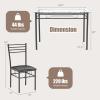 imageGiantex 47inches Dining Table Set for 4 Rectangular Kitchen Table with 4 Dining Chairs Metal Frame 5Piece SpaceSaving Dinette Set for Small Space Dinner Breakfast Nook Apartment NaturalBlack