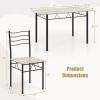 imageGiantex 47inches Dining Table Set for 4 Rectangular Kitchen Table with 4 Dining Chairs Metal Frame 5Piece SpaceSaving Dinette Set for Small Space Dinner Breakfast Nook Apartment NaturalBeech