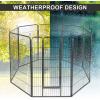 imageGiantex 48 inch Dog Fence with Door 168 Panels Dog Playpen for Outside Large Dogs Portable Pet Playpen Fencing Enclosures Heavy Duty Metal Camping Fences for The Yard 8 Panels 48 inch8 Panels