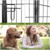 imageGiantex 48 inch Dog Fence with Door 168 Panels Dog Playpen for Outside Large Dogs Portable Pet Playpen Fencing Enclosures Heavy Duty Metal Camping Fences for The Yard 8 Panels 48 inch8 Panels