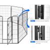 imageGiantex 48 inch Dog Fence with Door 168 Panels Dog Playpen for Outside Large Dogs Portable Pet Playpen Fencing Enclosures Heavy Duty Metal Camping Fences for The Yard 8 Panels 48 inch16 Panels