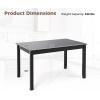 imageGiantex 48 x 29 Dining Table with Wood Legs Rectangular Dinner Table for Small Space Apartment Living Room Dinette Load 330 Lbs Dining Room Kitchen CherryBlack