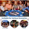 imageGiantex 48quot Poker Table Foldable  8 Player Octagon Texas Holdem Poker Tables w 8 Cup Holders CasinoGrade Felt Surface Padded Rails Portable Folding Card Game Table for Blackjack GreenBlackBlueblack