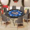 imageGiantex 48quot Poker Table Foldable  8 Player Octagon Texas Holdem Poker Tables w 8 Cup Holders CasinoGrade Felt Surface Padded Rails Portable Folding Card Game Table for Blackjack GreenBlackBlueblack