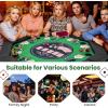 imageGiantex 48quot Poker Table Foldable  8 Player Octagon Texas Holdem Poker Tables w 8 Cup Holders CasinoGrade Felt Surface Padded Rails Portable Folding Card Game Table for Blackjack GreenBlackGreenblack