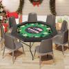 imageGiantex 48quot Poker Table Foldable  8 Player Octagon Texas Holdem Poker Tables w 8 Cup Holders CasinoGrade Felt Surface Padded Rails Portable Folding Card Game Table for Blackjack GreenBlackGreenblack