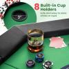 imageGiantex 48quot Poker Table Foldable  8 Player Octagon Texas Holdem Poker Tables w 8 Cup Holders CasinoGrade Felt Surface Padded Rails Portable Folding Card Game Table for Blackjack GreenBlackGreenblack