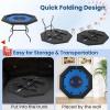 imageGiantex 48quot Poker Table Foldable  8 Player Octagon Texas Holdem Poker Tables w 8 Cup Holders CasinoGrade Felt Surface Padded Rails Portable Folding Card Game Table for Blackjack GreenBlackBlueblack