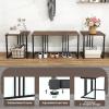 imageGiantex 4Piece Dining Table Set for 4 Modern Kitchen Table and Chairs Nesting Furniture Set with Bench ampamp 2 Stools SpaceSaving Desk Set Dinette Set for Small Place Dining Room Restaurant BrownBrown