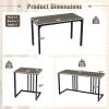 imageGiantex 4Piece Dining Table Set for 4 Modern Kitchen Table and Chairs Nesting Furniture Set with Bench ampamp 2 Stools SpaceSaving Desk Set Dinette Set for Small Place Dining Room Restaurant BrownGrey