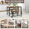 imageGiantex 4Piece Dining Table Set for 4 Modern Kitchen Table and Chairs Nesting Furniture Set with Bench ampamp 2 Stools SpaceSaving Desk Set Dinette Set for Small Place Dining Room Restaurant BrownBrown