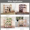 imageGiantex 4Tier Bamboo Shoe Rack Lightweight and Portable Space Saving Design Convenient Use
