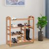 imageGiantex 4Tier Bamboo Shoe Rack Lightweight and Portable Space Saving Design Convenient Use
