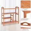 imageGiantex 4Tier Bamboo Shoe Rack Lightweight and Portable Space Saving Design Convenient Use