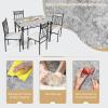 imageGiantex 5 Pieces Dining Table Set Modern Rectangular Dining Table ampamp Upholstered Chair Set wMarble Tabletop Kitchen Dining Room Furniture Set for 4 SpaceSaving Dinette Set for Breakfast Nook Grey
