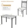 imageGiantex 5 Pieces Dining Table Set Modern Rectangular Dining Table ampamp Upholstered Chair Set wMarble Tabletop Kitchen Dining Room Furniture Set for 4 SpaceSaving Dinette Set for Breakfast Nook Grey