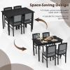 imageGiantex 5Piece Dining Set for 4 Solid Wood Rectangular Table ampamp 4 Chairs wtih Rubber Wood Legs Kitchen Table and Chairs Set for Small Spaces Dinette Dining Room Restaurant Rustic BrownBlackgrey