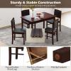 imageGiantex 5Piece Dining Set for 4 Solid Wood Rectangular Table ampamp 4 Chairs wtih Rubber Wood Legs Kitchen Table and Chairs Set for Small Spaces Dinette Dining Room Restaurant Rustic BrownCherry Brown