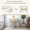 imageGiantex 5Piece Dining Set for 4 Solid Wood Rectangular Table ampamp 4 Chairs wtih Rubber Wood Legs Kitchen Table and Chairs Set for Small Spaces Dinette Dining Room Restaurant Rustic BrownBeige