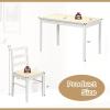 imageGiantex 5Piece Dining Set for 4 Solid Wood Rectangular Table ampamp 4 Chairs wtih Rubber Wood Legs Kitchen Table and Chairs Set for Small Spaces Dinette Dining Room Restaurant Rustic BrownBeige