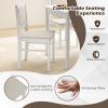 imageGiantex 5Piece Dining Set for 4 Solid Wood Rectangular Table ampamp 4 Chairs wtih Rubber Wood Legs Kitchen Table and Chairs Set for Small Spaces Dinette Dining Room Restaurant Rustic BrownWhitebeige