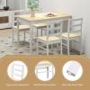 imageGiantex 5Piece Dining Set for 4 Solid Wood Rectangular Table ampamp 4 Chairs wtih Rubber Wood Legs Kitchen Table and Chairs Set for Small Spaces Dinette Dining Room Restaurant Rustic BrownBeige