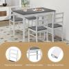 imageGiantex 5Piece Dining Set for 4 Solid Wood Rectangular Table ampamp 4 Chairs wtih Rubber Wood Legs Kitchen Table and Chairs Set for Small Spaces Dinette Dining Room Restaurant Rustic BrownGrey