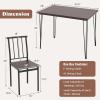 imageGiantex 5Piece Dining Table Set MidCentury Kitchen Table Set for 4 Wooden Table ampamp 4 Chairs with Metal Frame SpaceSaving Dinette Set for Small Place Kitchen Dining Room Cherry Brown