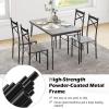 imageGiantex 5Piece Dining Table Set Modern Rectangular Dining Table ampamp 4 Dining Chairs Set with Metal Frame Kitchen Table and Chairs Set for Small Space Dinette Breakfast Nook Black Oak