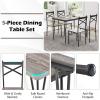 imageGiantex 5Piece Dining Table Set Modern Rectangular Dining Table ampamp 4 Dining Chairs Set with Metal Frame Kitchen Table and Chairs Set for Small Space Dinette Breakfast Nook Black Oak