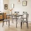 imageGiantex 5Piece Dining Table Set Modern Rectangular Dining Table ampamp 4 Dining Chairs Set with Metal Frame Kitchen Table and Chairs Set for Small Space Dinette Breakfast Nook Black Oak