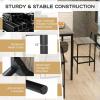 imageGiantex 5Piece Dining Table Set WCounter Height Table ampamp 4 Bar Stools Industrial Kitchen Dining Table Set WFootrest ampamp Backrest SpaceSaving Dinette Set for Pub Dining Room Restaurant TeakBlack Oak