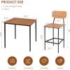 imageGiantex 5Piece Dining Table Set WCounter Height Table ampamp 4 Bar Stools Industrial Kitchen Dining Table Set WFootrest ampamp Backrest SpaceSaving Dinette Set for Pub Dining Room Restaurant TeakTeak