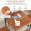 imageGiantex 5Piece Dining Table Set WCounter Height Table ampamp 4 Bar Stools Industrial Kitchen Dining Table Set WFootrest ampamp Backrest SpaceSaving Dinette Set for Pub Dining Room Restaurant TeakWalnut