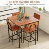 imageGiantex 5Piece Dining Table Set WCounter Height Table ampamp 4 Bar Stools Industrial Kitchen Dining Table Set WFootrest ampamp Backrest SpaceSaving Dinette Set for Pub Dining Room Restaurant TeakWalnut