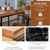 imageGiantex 5Piece Dining Table Set WCounter Height Table ampamp 4 Bar Stools Industrial Kitchen Dining Table Set WFootrest ampamp Backrest SpaceSaving Dinette Set for Pub Dining Room Restaurant TeakTeak