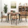 imageGiantex 5Piece Dining Table Set for 4 Kitchen Table ampamp 4 Dining Chairs with Reinforced Metal Frame SpaceSaving MidCentury Kitchen Furniture Set for Dinette Dining Room Breakfast Nook