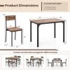 imageGiantex 5Piece Dining Table Set for 4 Kitchen Table ampamp 4 Dining Chairs with Reinforced Metal Frame SpaceSaving MidCentury Kitchen Furniture Set for Dinette Dining Room Breakfast Nook