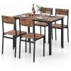 imageGiantex 5Piece Dining Table Set for 4 Kitchen Table ampamp 4 Dining Chairs with Reinforced Metal Frame SpaceSaving MidCentury Kitchen Furniture Set for Dinette Dining Room Breakfast Nook