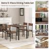 imageGiantex 5Piece Dining Table Set for 4 Kitchen Table ampamp 4 Dining Chairs with Reinforced Metal Frame SpaceSaving MidCentury Kitchen Furniture Set for Dinette Dining Room Breakfast Nook