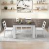imageGiantex 5Piece Wooden Dining Set Modern Rectangular Dining Table ampamp 4 HighBack Chairs Dinette Set wRubber Wood Legs Kitchen Furniture for Dining Room Kitchen Restaurant Dark GreyWhite