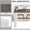 imageGiantex 5Piece Wooden Dining Set Modern Rectangular Dining Table ampamp 4 HighBack Chairs Dinette Set wRubber Wood Legs Kitchen Furniture for Dining Room Kitchen Restaurant Dark GreyWhite