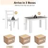 imageGiantex 5Piece Wooden Dining Set Modern Rectangular Dining Table ampamp 4 HighBack Chairs Dinette Set wRubber Wood Legs Kitchen Furniture for Dining Room Kitchen Restaurant Dark GreyWhite