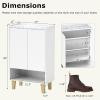 imageGiantex 5Tier Shoe Cabinet with Doors Faux Marble Shoe Rack Organizer with AntiTipping Kit ampamp Flat Tilting Storage Shelves Wooden Shoe Storage Cabinet for Entryway Hallway Living Room White