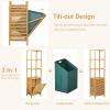 imageGiantex 63 Tilt Out Laundry Hamper and 4Tier Storage Shelves Removable Clothes Basket with Easy Carry Bamboo Tower Hamper Organizer Great for Bathroom Bedroom Laundry Room Closet Nursery