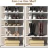 imageGiantex 8Tier Vertical Shoe Rack Patented Corner Shoe Storage Organizer for 8 Pairs Freestanding Narrow Shoe Rack Morden SpaceSaving Shoe Tower for Entryway Living Room Bedroom White SingleWhite